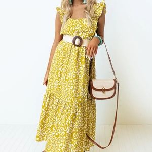 Ruffled sleeve Maxi Dress